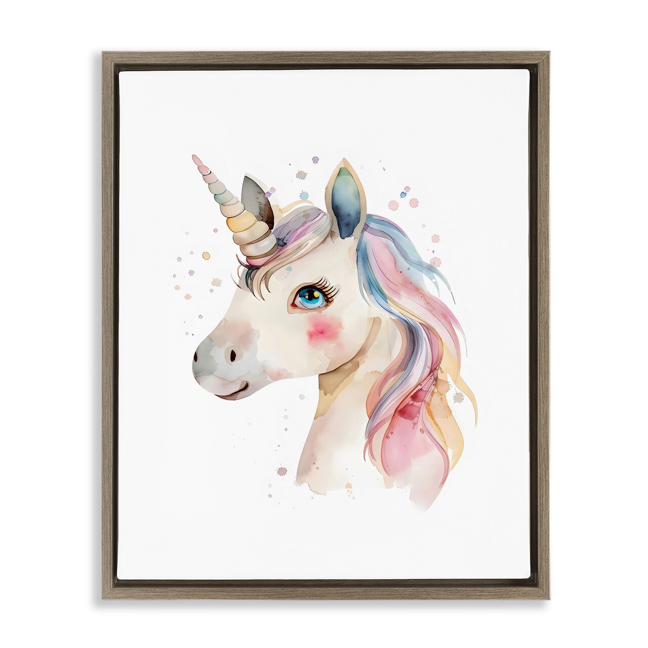 Stupell Industries Dreamy Pastel Unicorn Floating Frame, design by LSR Design Studio